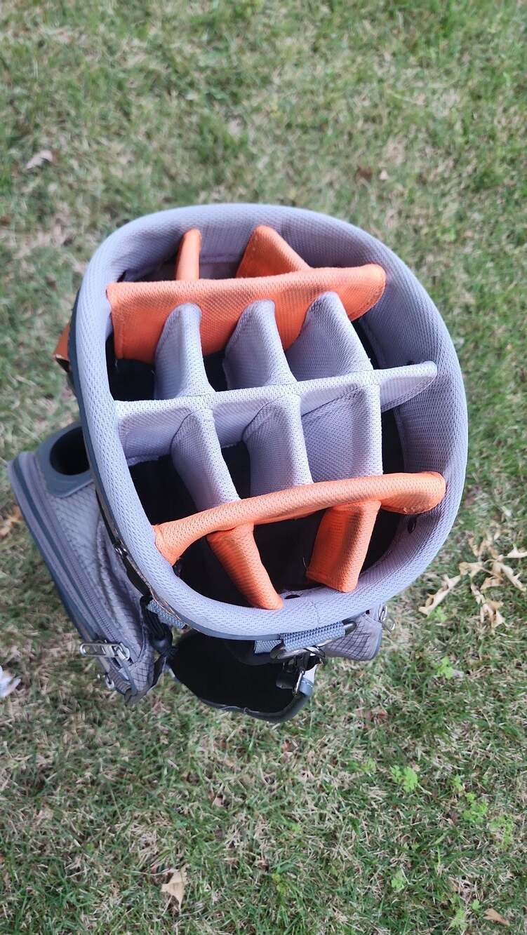 Nike Performance Cart Golf Bag Grey and Orange - Picture 5 of 6